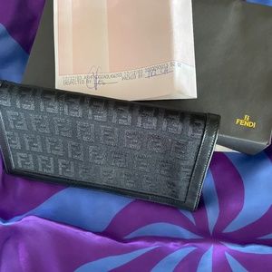 Vintage Fendi Zucchino credit card wallet new in box